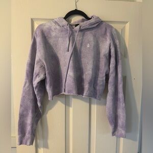4/$25 Purple tie dyed Cropped Hoodie Volcom sz M